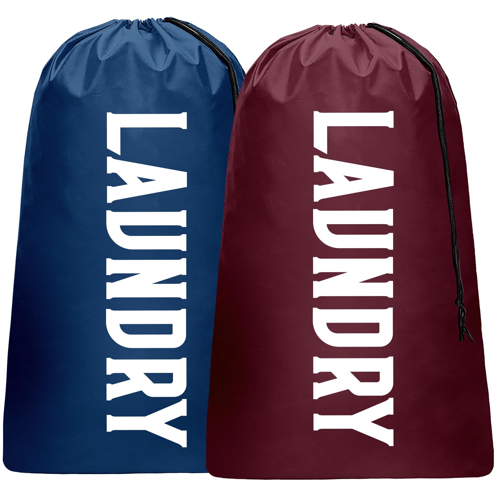 2 Pack Large Travel Laundry Bag for Dorm and Camp Traveling, Heavy Duty with Drawstring, Perfect for Students College Us